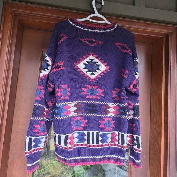 Vintage Denver Hayes Navajo-Inspired Chunky Knit Sweater - Picture 3 of 7